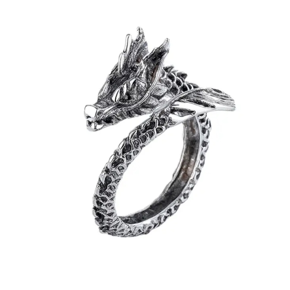 Fashion Dragon Head Pattern Wrap Open Ring - Picture 2 of 13